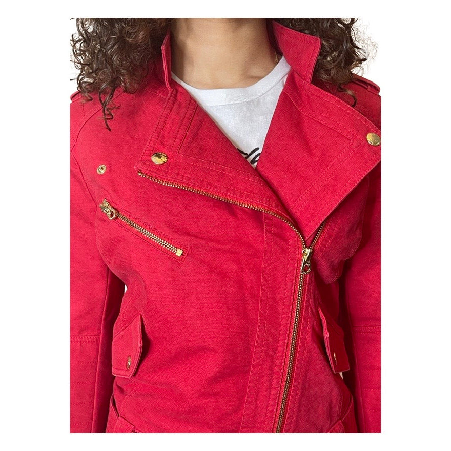 Gorgeous Preloved Red Juicy Couture Biker Jacket UK 8 - 10