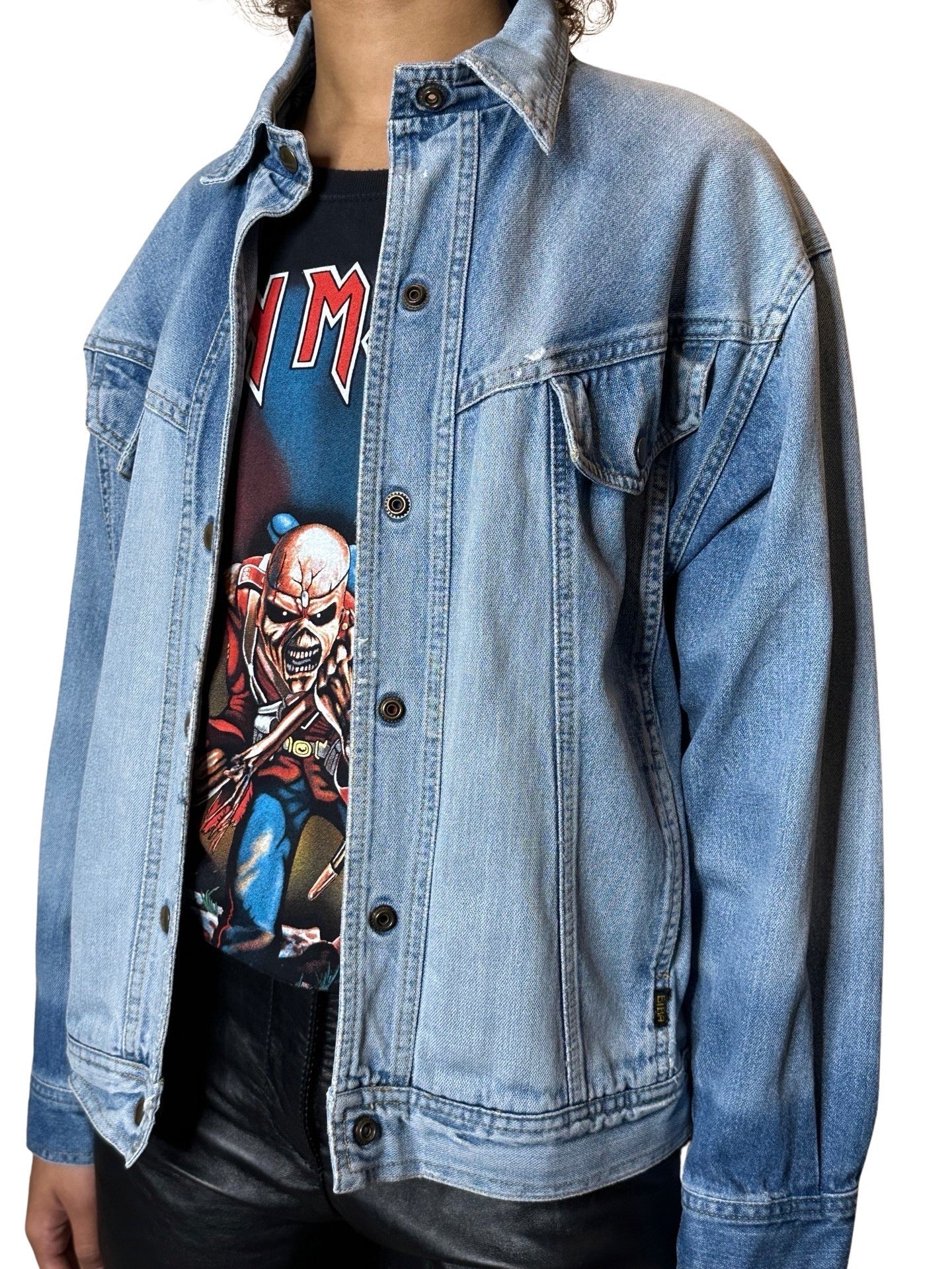 Rare Original Vintage 1980's Biba Blue Denim Jacket UK 8 - 14