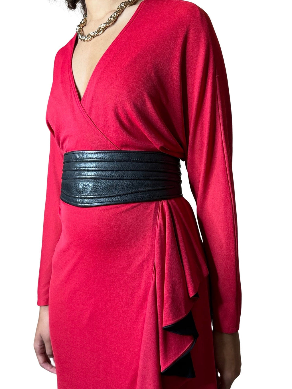 1970's Original Vintage Bright Red Disco Dress by Radley UK 8 - 14