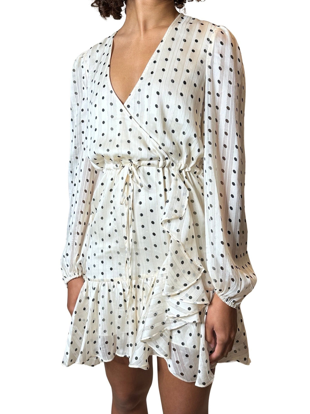 Original Preloved Shona Joy Cream Polka Dot Dress UK 10 - 14