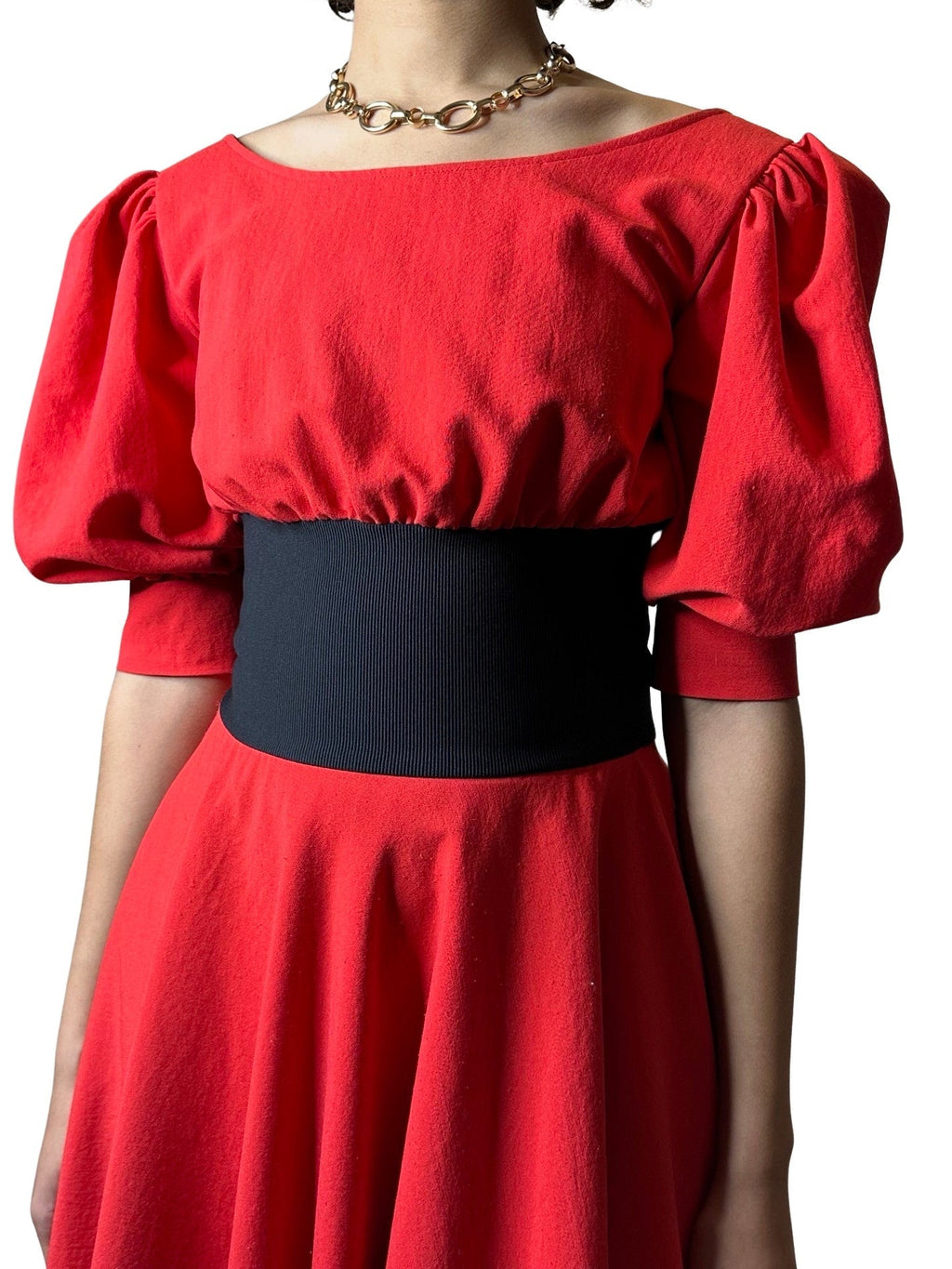 Stunning Original 1980's Vintage Zandra Rhodes Bright Red Dress UK 10 - 12