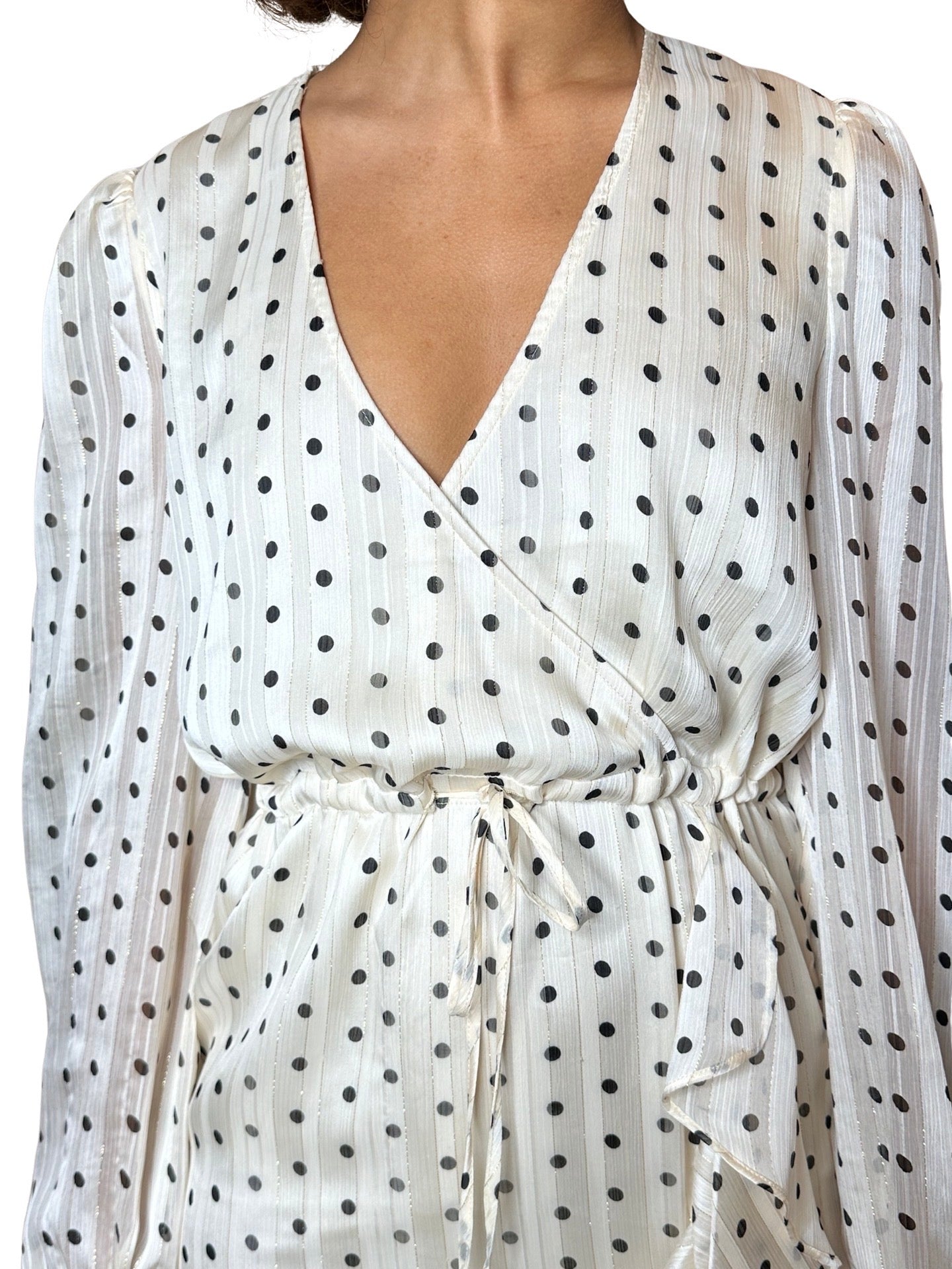 Original Preloved Shona Joy Cream Polka Dot Dress UK 10 - 14