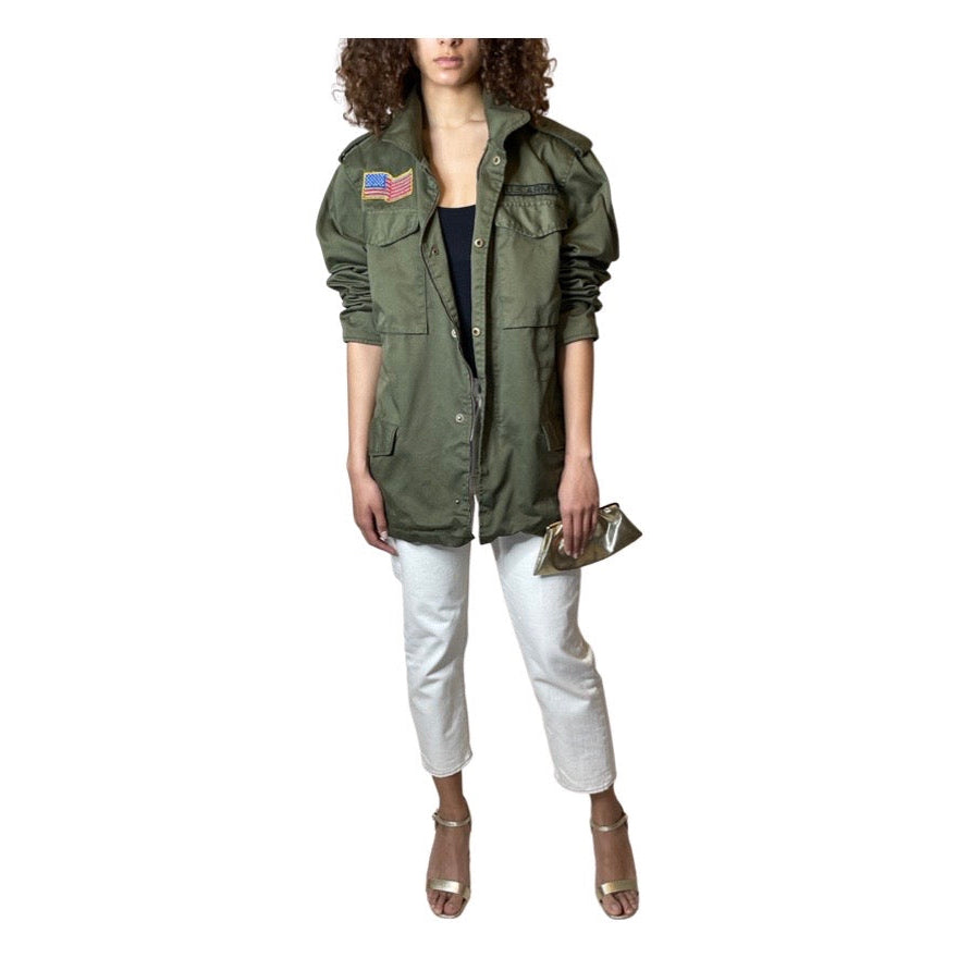 Vintage American US Army Jacket In Green UK 8 - 16