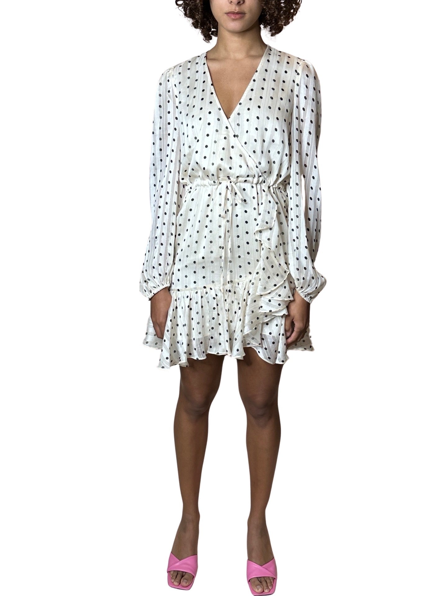 Original Preloved Shona Joy Cream Polka Dot Dress UK 10 - 14