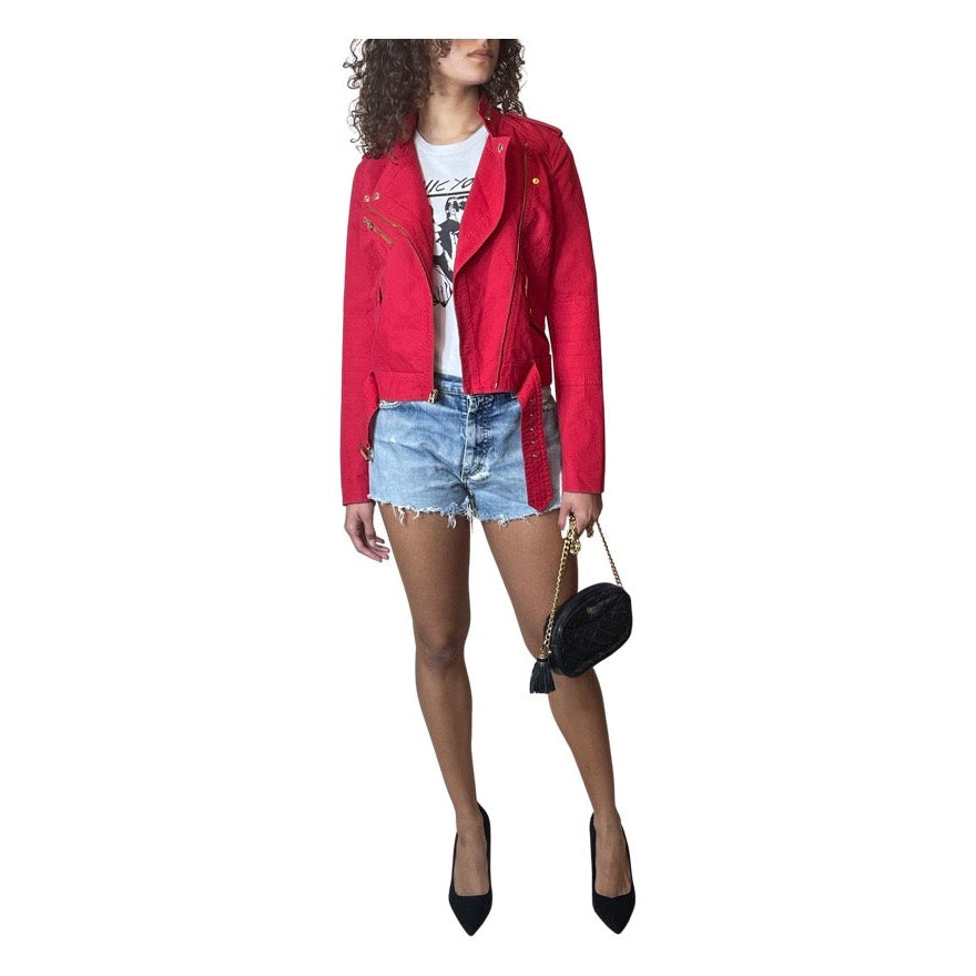 Gorgeous Preloved Red Juicy Couture Biker Jacket UK 8 - 10