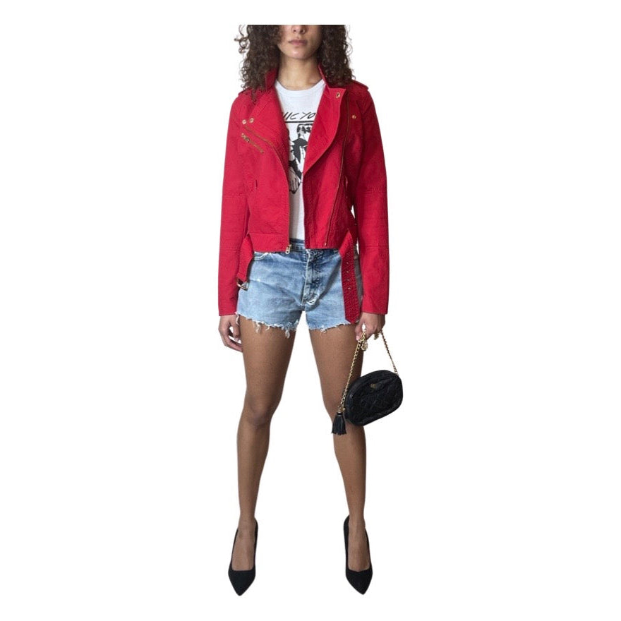 Gorgeous Preloved Red Juicy Couture Biker Jacket UK 8 - 10