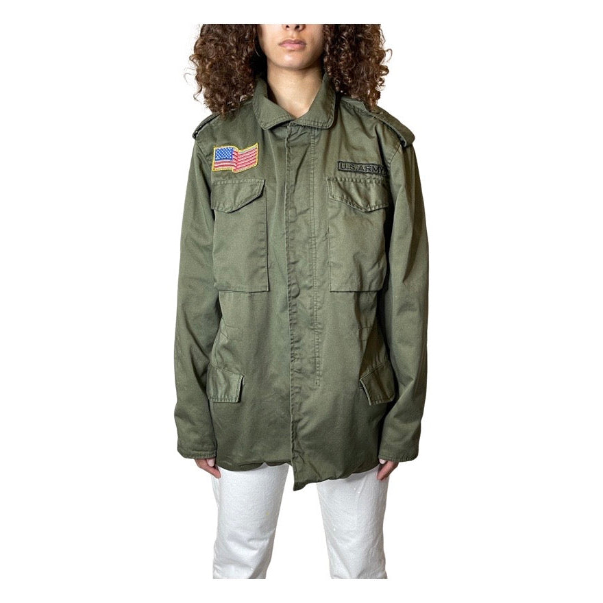 Vintage American US Army Jacket In Green UK 8 - 16