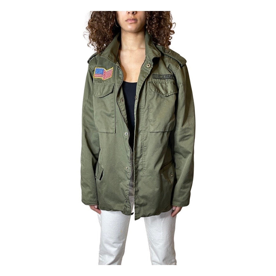 Vintage American US Army Jacket In Green UK 8 - 16