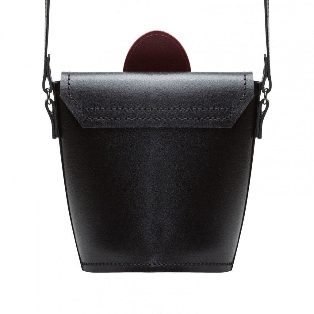 Handmade Leather Daisy Barrel Bag - Poppy - Red