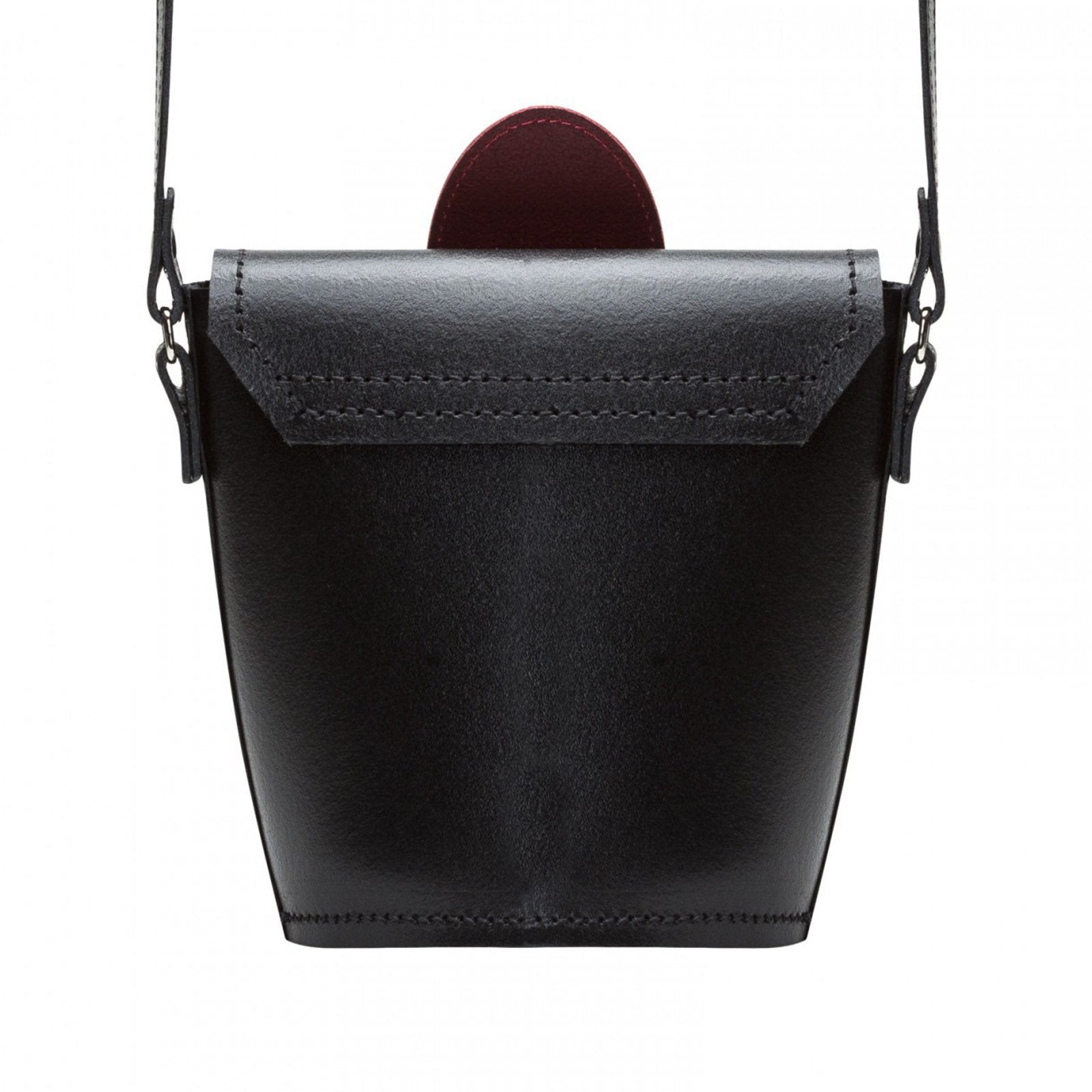 Handmade Leather Daisy Barrel Bag - Poppy - Red