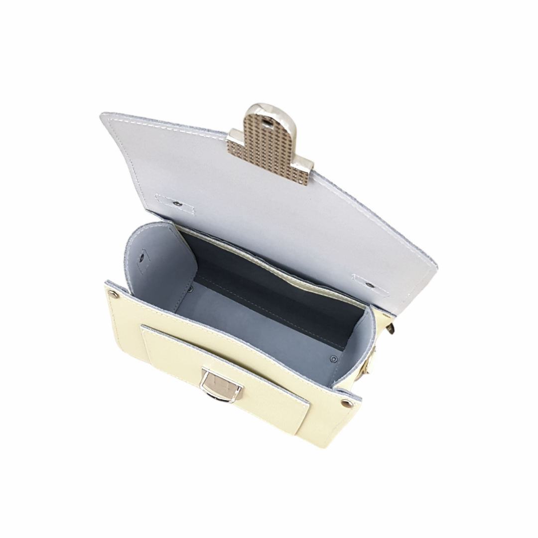 Handmade Leather Sugarcube Handbag - Primrose Yellow