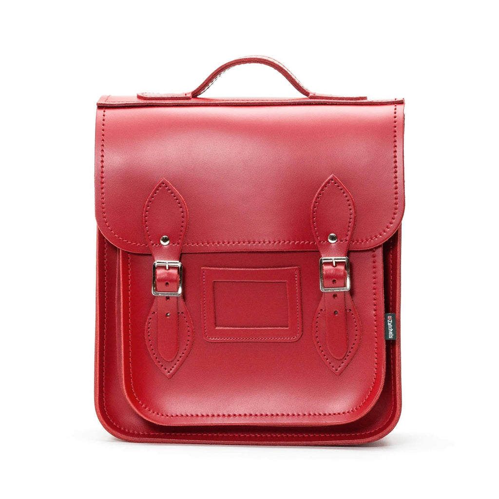 Handmade Leather City Backpack - Red