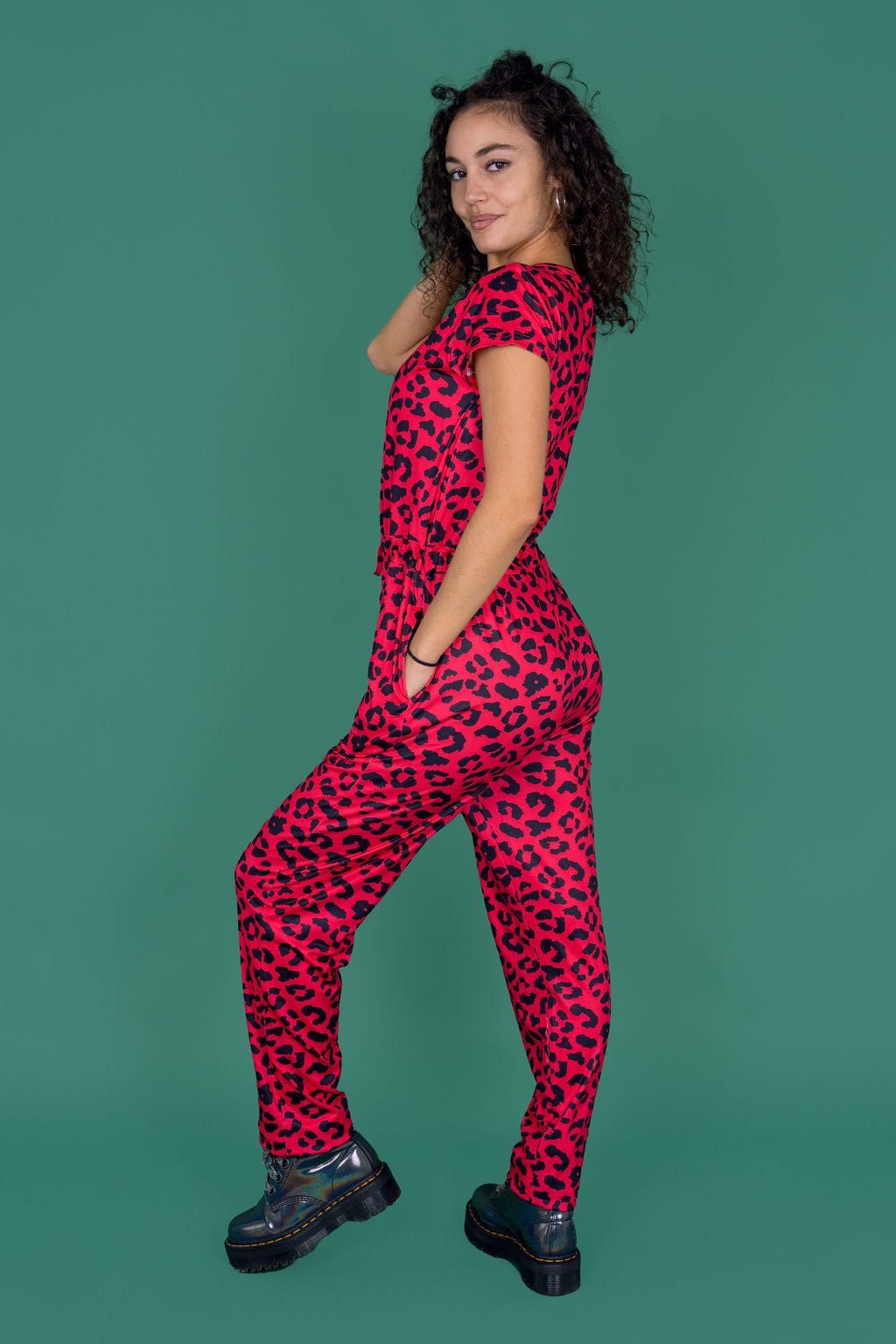 The Breastfeeding Jumpsuit - Red Leopard