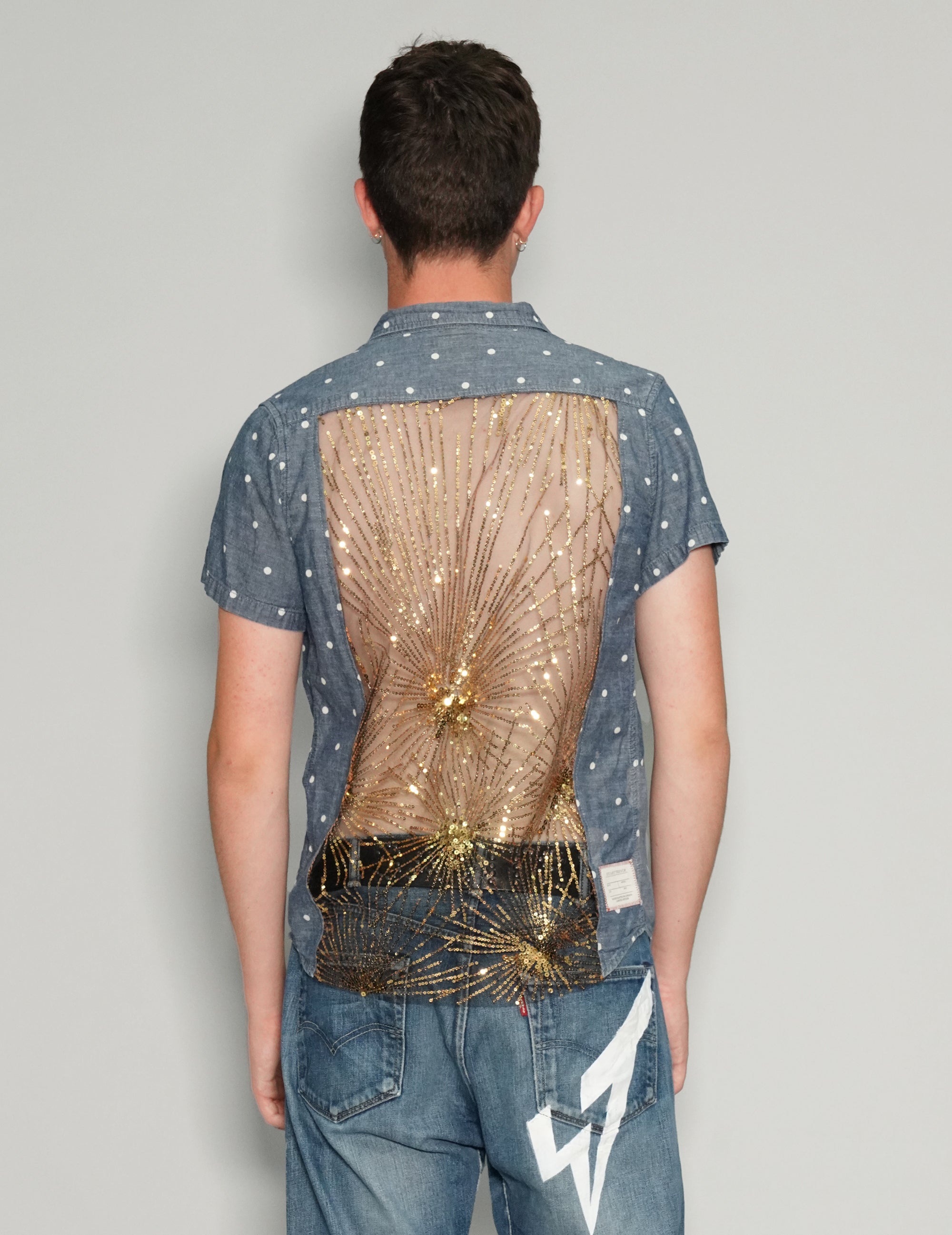 Polka-dot Party Back Short Sleeve Shirt