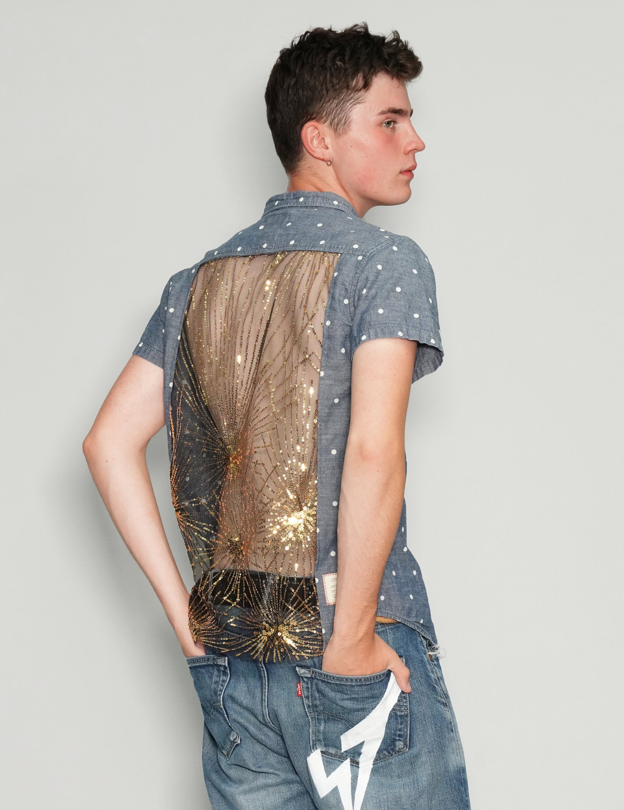 Polka-dot Party Back Short Sleeve Shirt