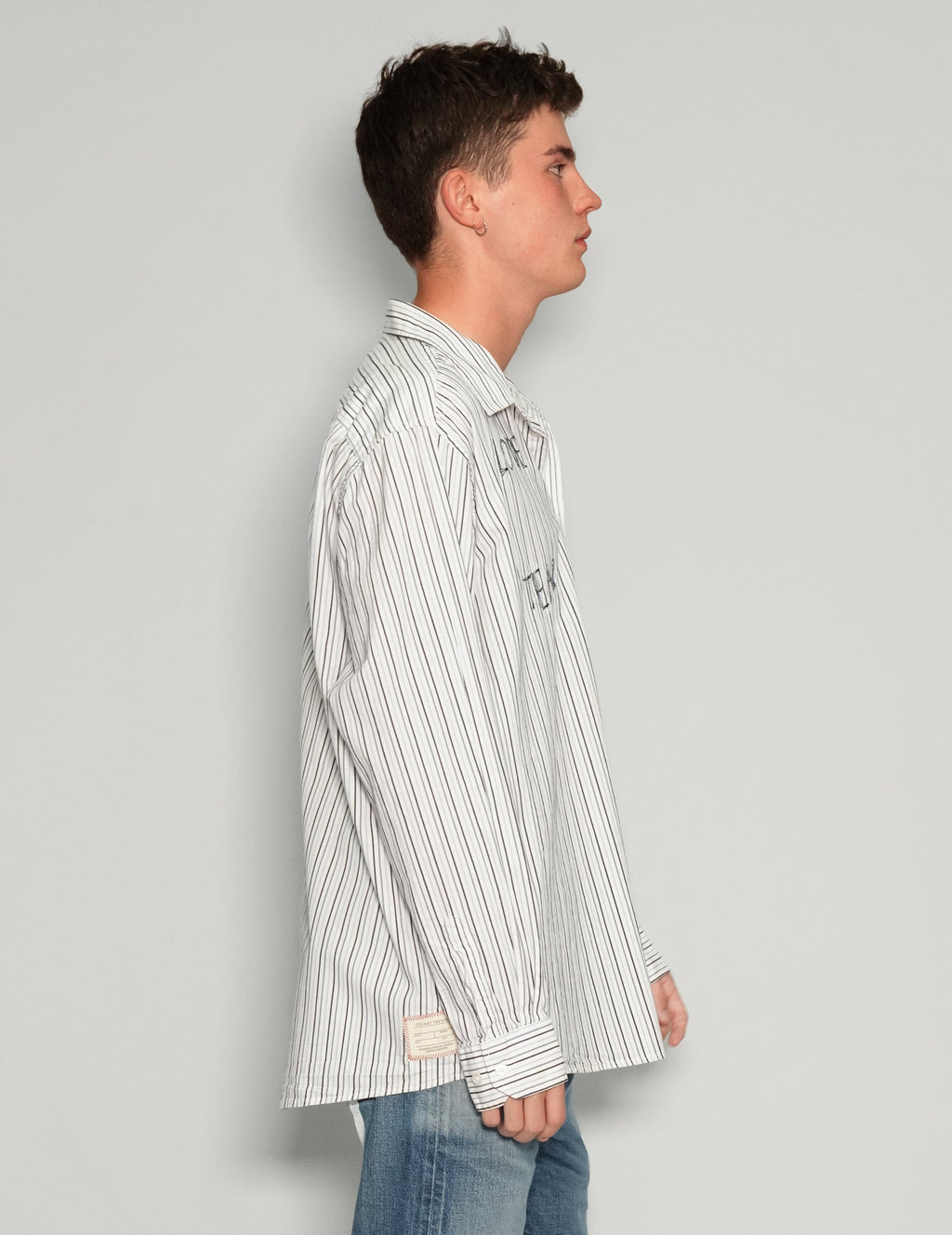 'Love Will Tear Us Apart' Dark Striped Shirt