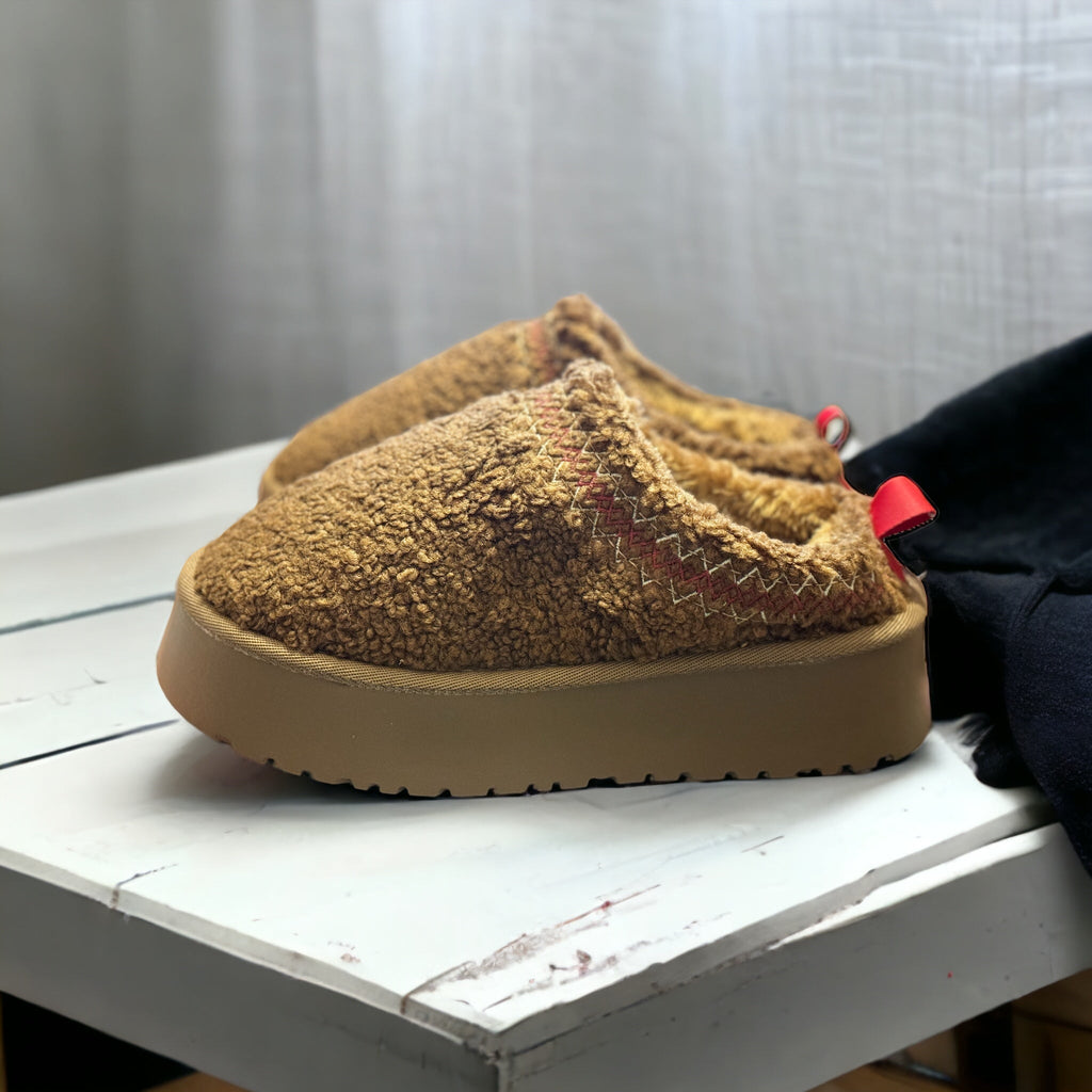 Fleece Platform Cosy Mule