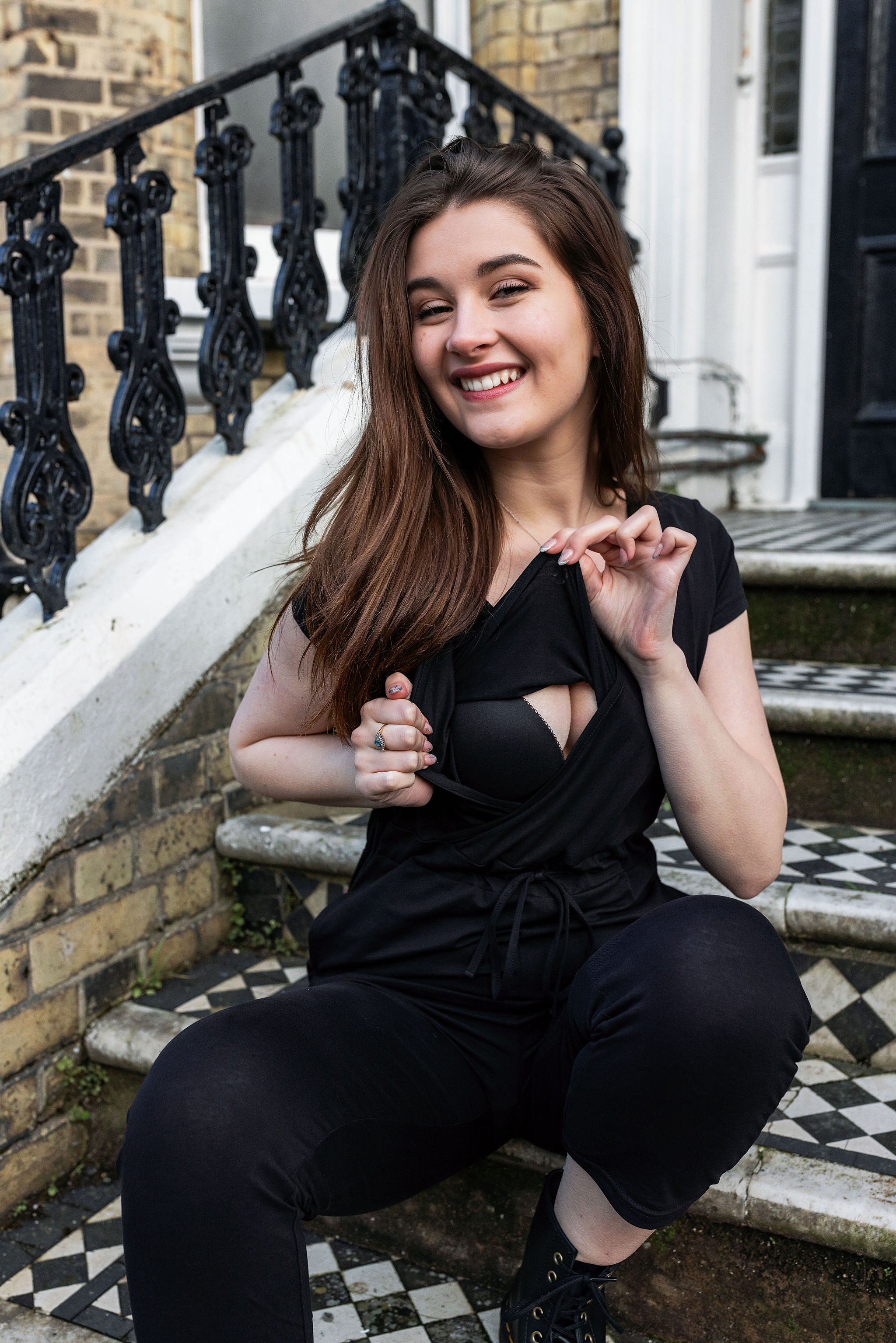 The Breastfeeding Jumpsuit - Classic Cotton Black