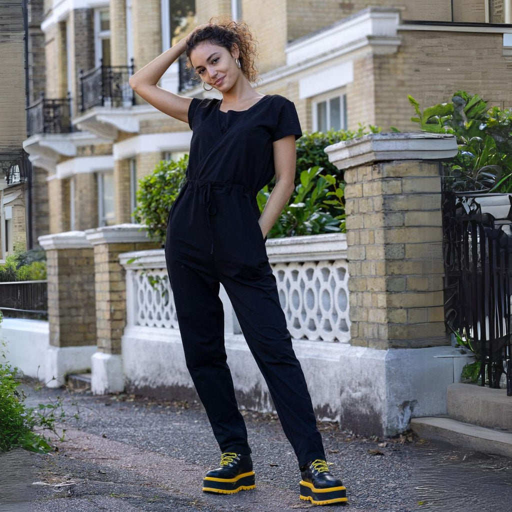 The Breastfeeding Jumpsuit - Classic Cotton Black