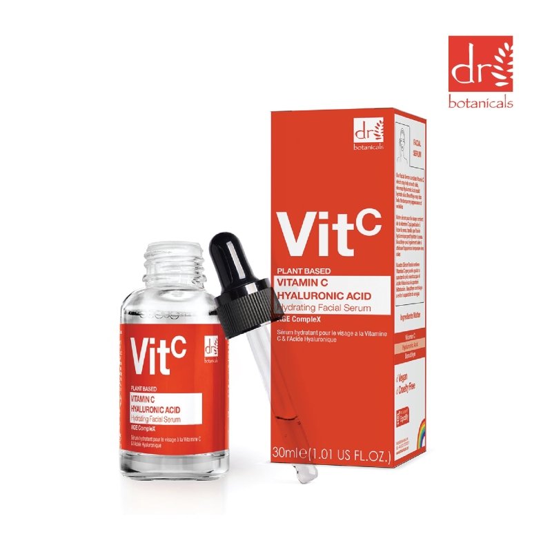 Vitamin C & Hyaluronic Acid Anti-ageing Facial Serum 30ml + Vegan Collagen Repairing Eye Serum.