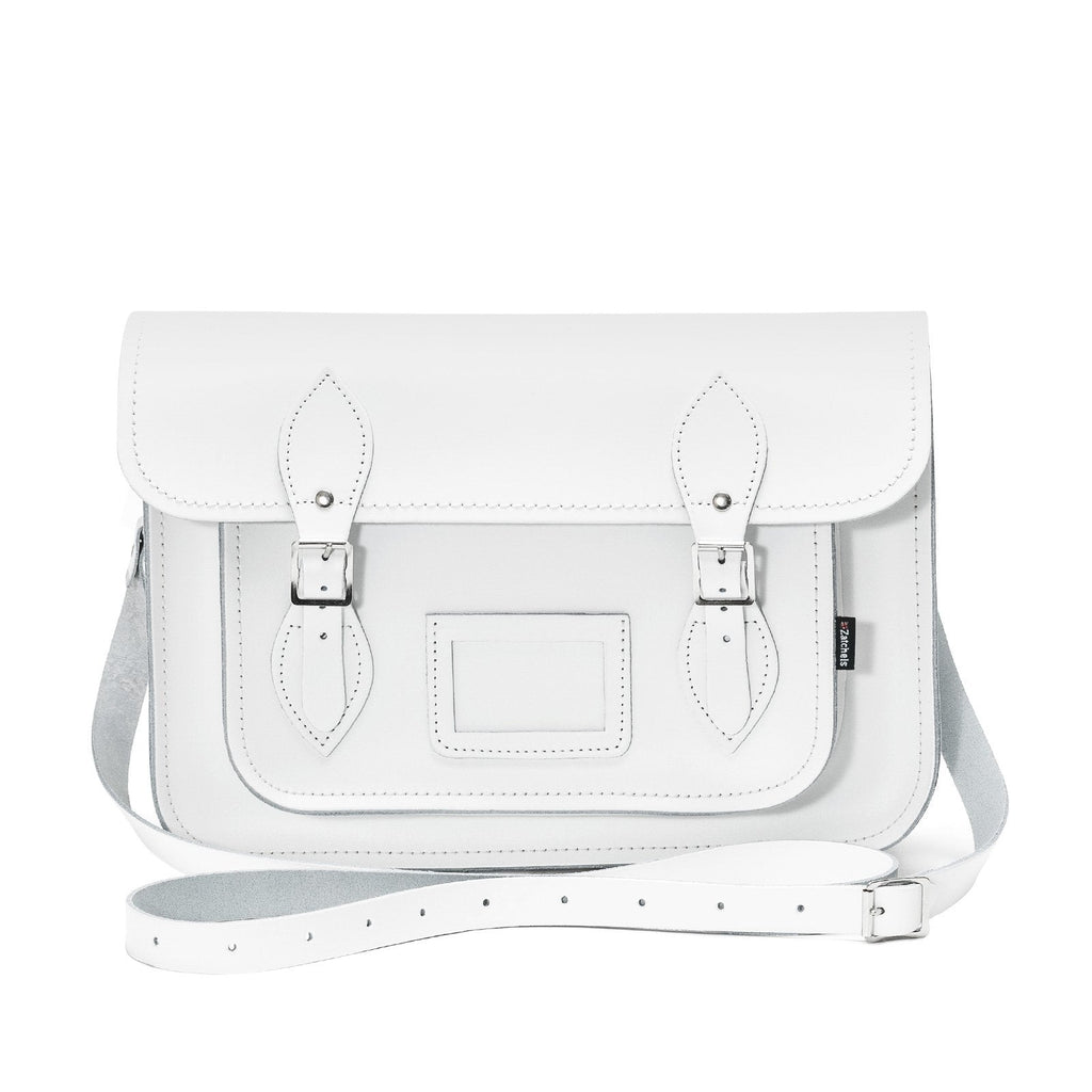 Handmade Leather Satchel - White