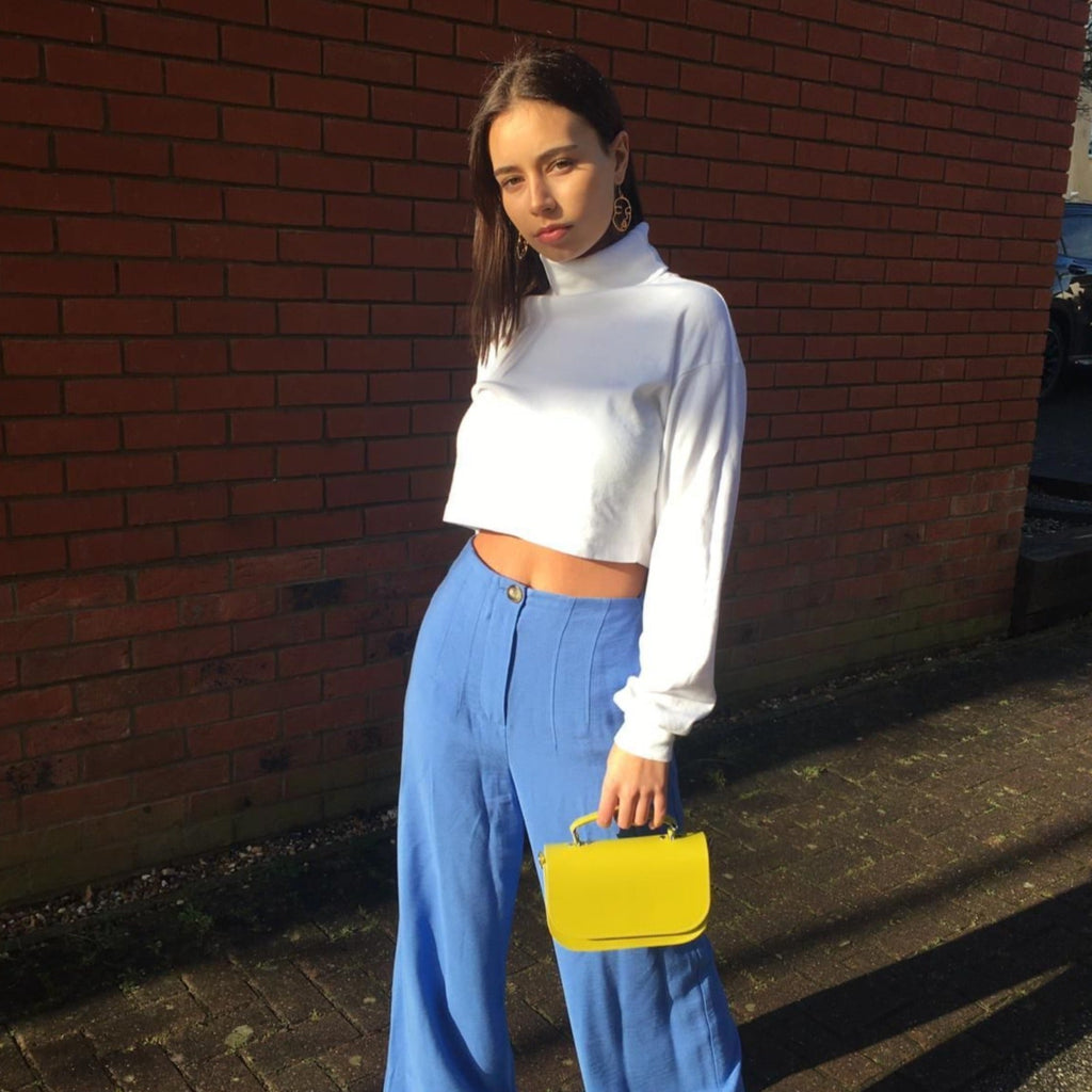 Aura Handmade Leather Bag - Lilac Grey