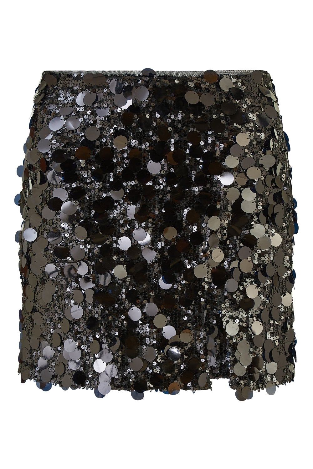 Yumi Black Big Sequin Mini Skirt