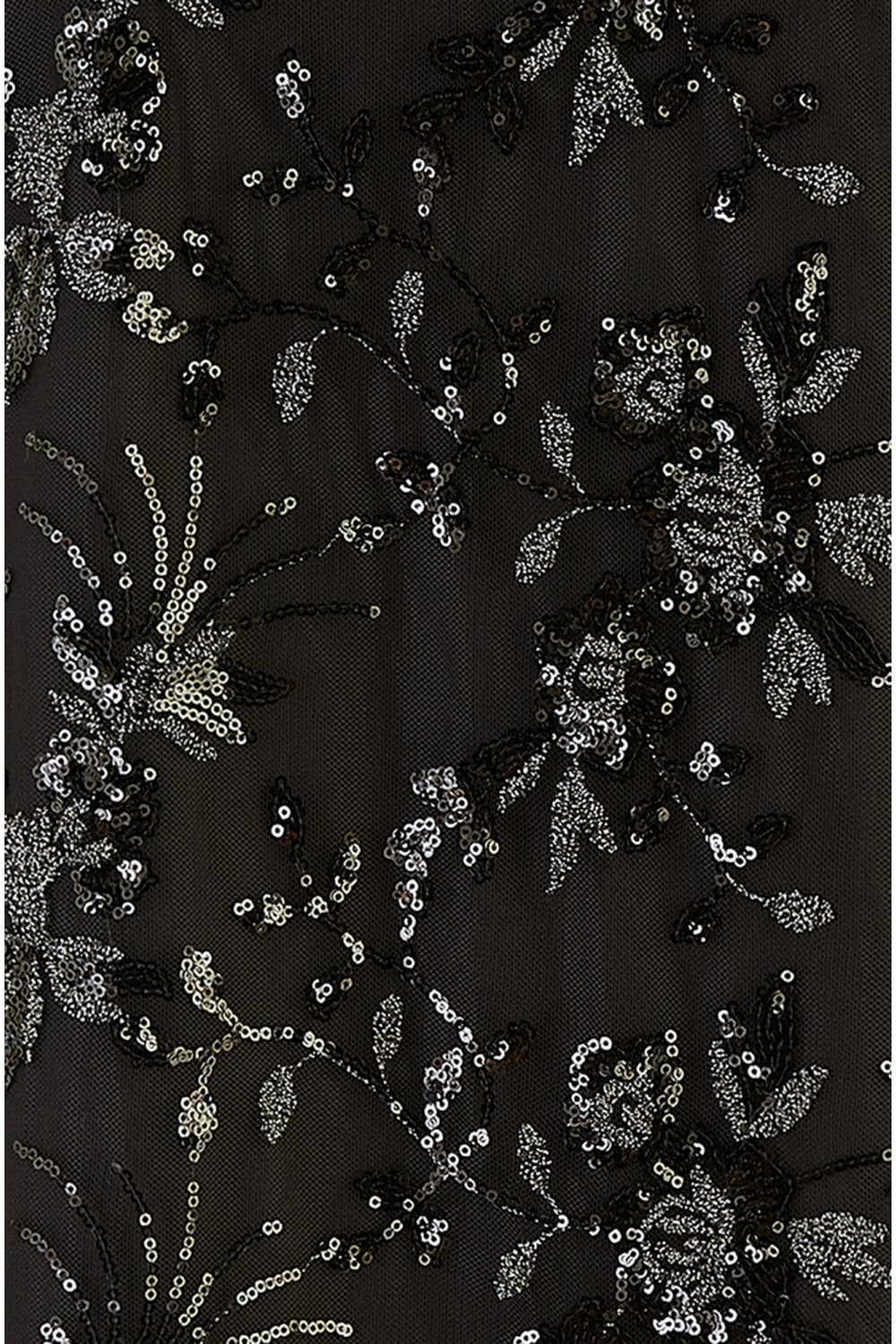 Yumi Black Sequin Embroidered Tunic Dress With Feather Trim Hemline