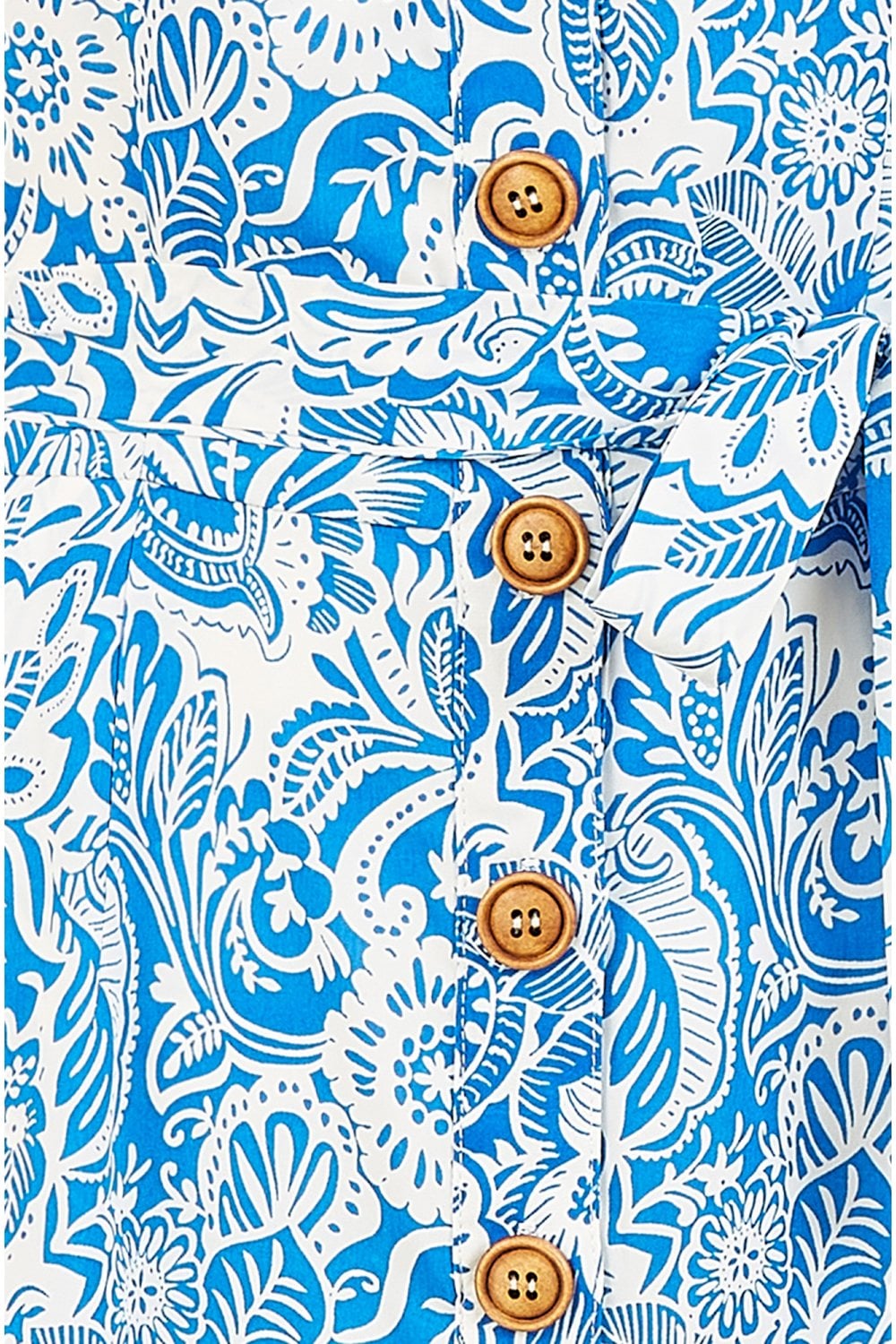 Yumi Blue Paisley leaf Print Midi Sundress