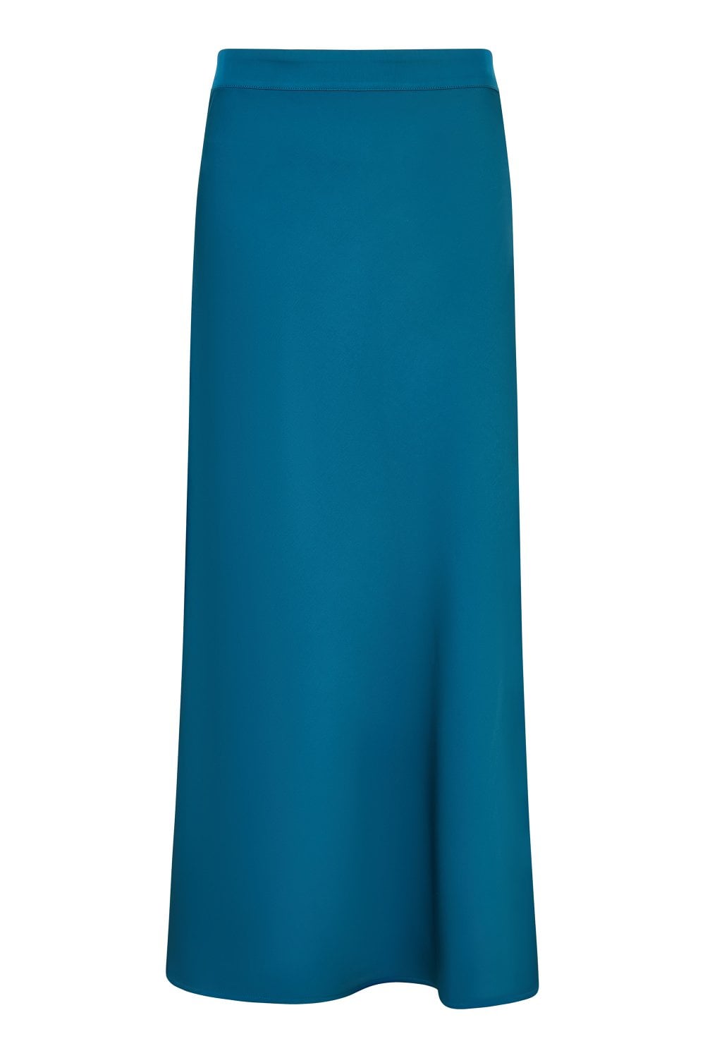 Yumi Teal Satin Midi Skirt